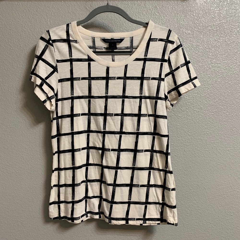 French Connection square pattern T-shirt
